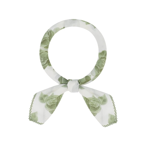 Women's Rose Vintage 26.7'' Square Scarf Silky Satin Floral Pattern Neckerchief for Gift Wedding Casual One Size Rose Green