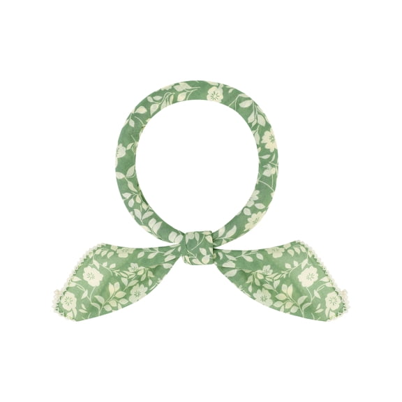 Women's Rose Vintage Scarf, Retro Square Cotton 50s Neckerchief Scarves for Spring Costume, Travel One Size Green