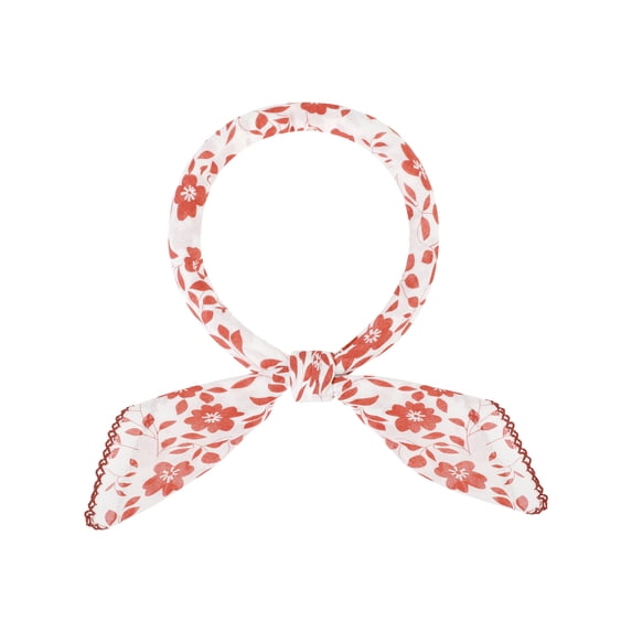 Women's Rose Vintage Scarf, Retro Square Cotton 50s Neckerchief Scarves for Spring Costume, Travel One Size Orange Red