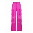 thumbnail image 1 of Women’s Rose Red High‑Waisted Flared Joggers – Loose Straight‑Leg, Multi‑Pocket Street & Sport Style, 1 of 14