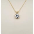 thumbnail image 1 of Women's Round Cut Cubic Zirconia Pendant, 14K Yellow Gold Plated Silver Solitaire Pendant, 1 of 2