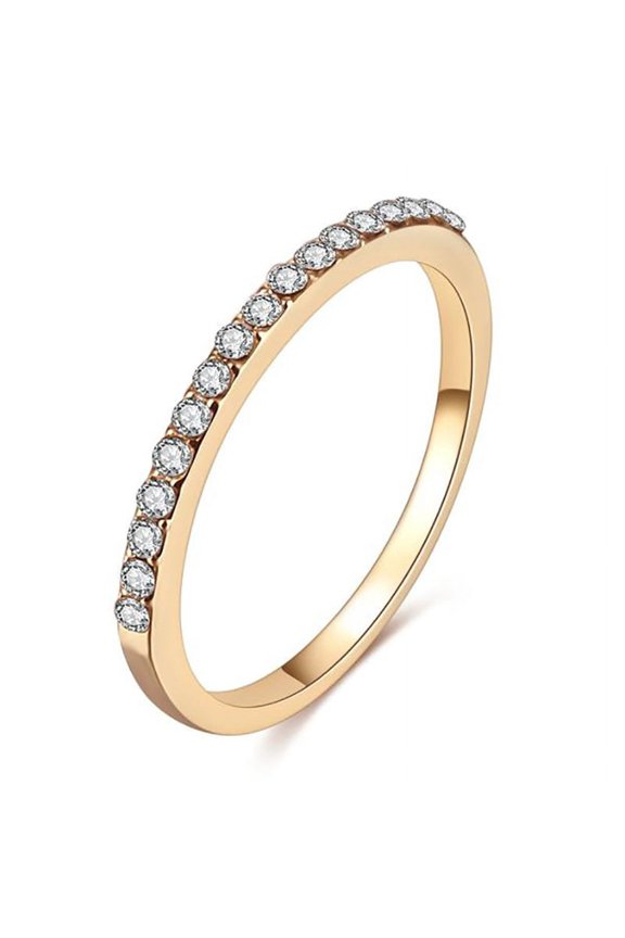 New Women's Round Cut Simulated Diamond Band Ring