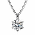 thumbnail image 1 of Women's Round-Cut Solitaire Pendant Necklace, White Copper Silver-Tone Chain, Fashion Commuter Necklace for Women, 1 of 8