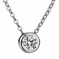 thumbnail image 1 of Women's Round-Cut Solitaire Pendant Necklace, White Copper Silver-Tone Chain, Fashion Commuter Necklace for Women, 1 of 6