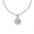 thumbnail image 1 of Women's Round-Cut Solitaire Pendant Necklace, White Copper Silver-Tone Chain, Fashion Commuter Necklace for Women, 1 of 7
