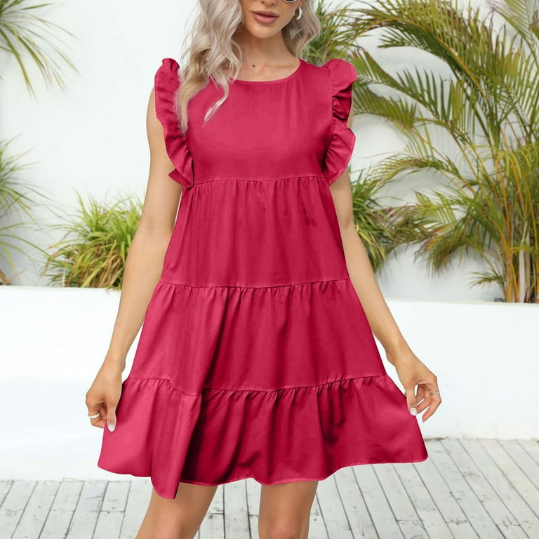 Pink dresses outlet at walmart