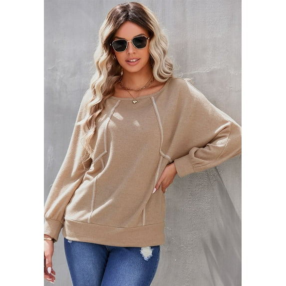 Women's Round Neck Contrast Stitch Sweater