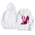 thumbnail image 1 of Women's Round Neck Hooded Sweatshirt Long Sleeved Cancer Survivor Hoodies Casual Pink Ribbon Printed Shirts Trendy Pullover Tops, 1 of 7