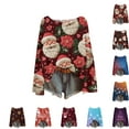 thumbnail image 1 of Women's Round Neck Lightweight Sweater Casual Long Sleeve Christmas Print Knit Pullover for Fall and Winter, Cozy and Festive, Ideal as Christmas Sweaters for Women and Christmas Gifts,Blue,Size L, 1 of 5