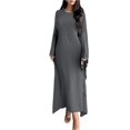 thumbnail image 1 of Women's Round Neck Maxi Dress with Flowing Cape Sleeves 100% Polyester Elegant Floor Length Chic Dress for Evening Wear, 1 of 15