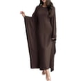 thumbnail image 1 of Women's Round Neck Maxi Dress with Flowing Cape Sleeves 100% Polyester Elegant Floor Length Chic Dress for Evening Wear, 1 of 15