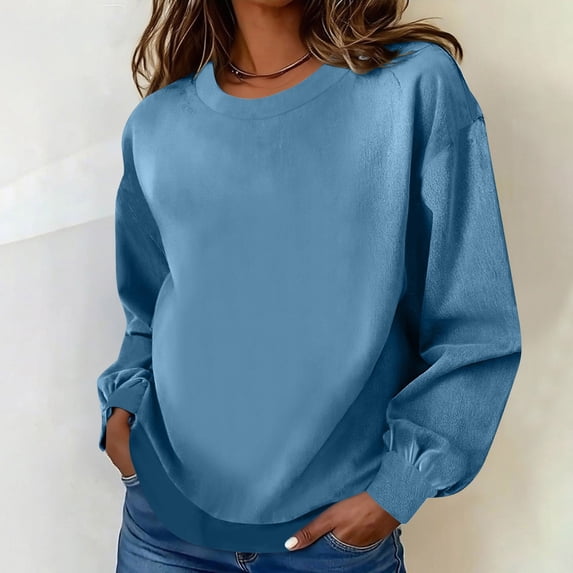 Women's Round Neck Print Comfortable Long Sleeve Hoodie Top For Daily Casual