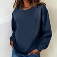 thumbnail image 1 of Women's Round Neck Print Comfortable Long Sleeve Hoodie Top For Daily Casual, 1 of 9