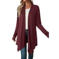 thumbnail image 1 of Women's Round Neck Rolled-Up Long Sleeve Casual Plus Size Solid color Cotton Retro Blouse, 1 of 6