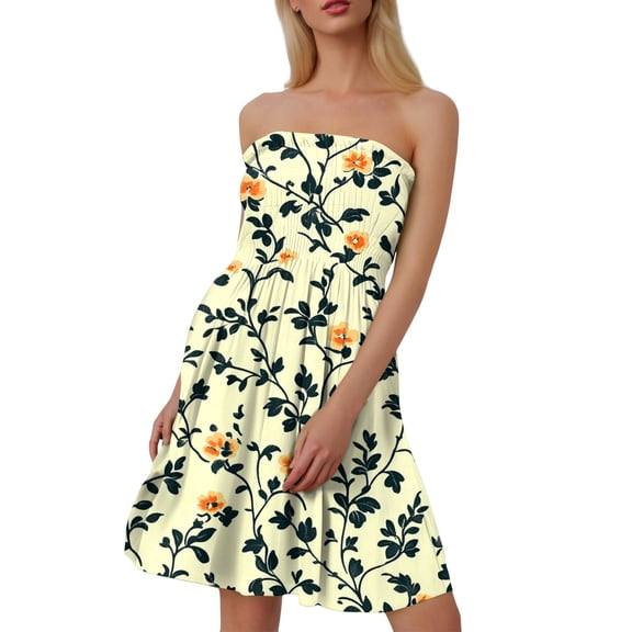 Women's Round Neck Ruffle Sleeveless Dress Stretchy Jersey Fabric Casual Summer Dress with Tiered Skirt for Brunch Dates,Dark Green L