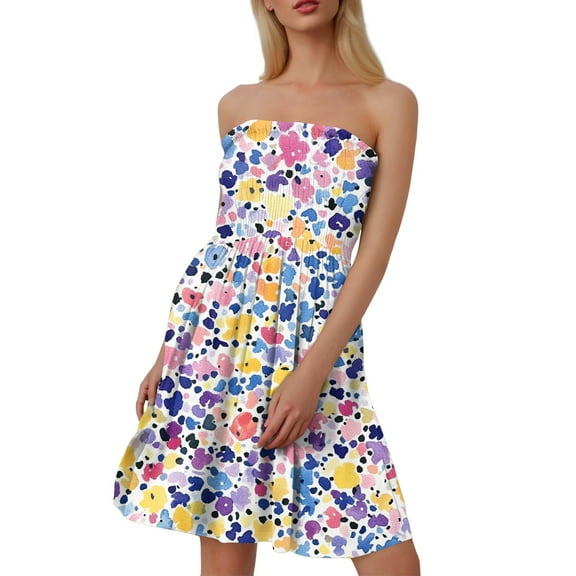 Women's Round Neck Ruffle Sleeveless Dress Stretchy Jersey Fabric Casual Summer Dress with Tiered Skirt for Brunch Dates,Dark Purple M