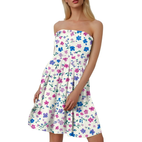 Women's Round Neck Ruffle Sleeveless Dress Stretchy Jersey Fabric Casual Summer Dress with Tiered Skirt for Brunch Dates,Light Purple L