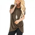 thumbnail image 1 of Women's Round Neck Short-Sleeved Spring And Summer Knotted T-shirt, 1 of 2