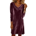 thumbnail image 1 of Women's Round Neck Silk Sleeveless Evening Dress for Autumn Parties, 1 of 9