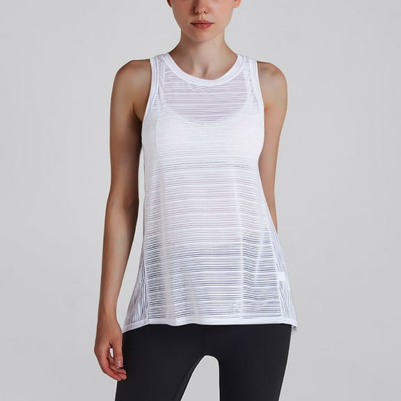 Women's Round Neck Sports Mesh Lace Back Yoga