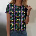 thumbnail image 1 of Women's Round Neck T Shirt Graphic Short Sleeve Top Short Sleeve Sports Shirts Ladies Athletic Wear Tall Long Sleeve Shirts for Women Womens Neck Tops Women Summer T Shirts Turtle Neck Tee Women Solid, 1 of 3