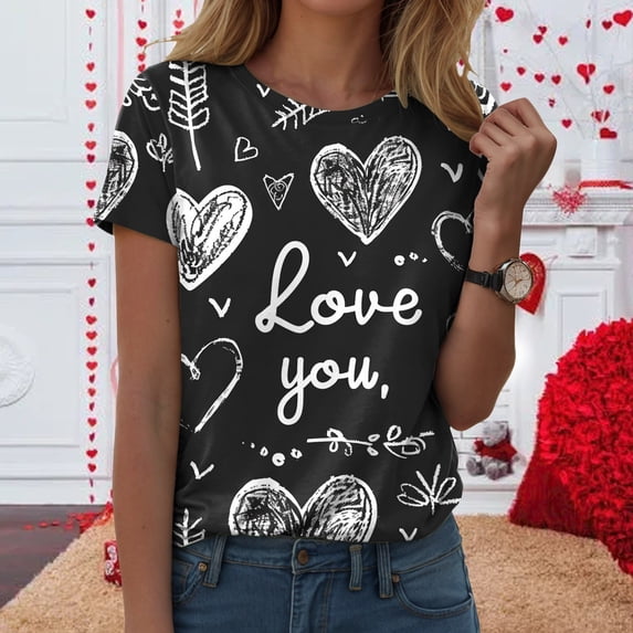 Women's Round Neck T Shirt Graphic Short Sleeve Top Weightlifting Long Sleeve Shirts Spandex Long Sleeve Shirt Women Long Sleeve for Women Tops Womens Short Sleeve Athletic Tops Solid Womens Shirts