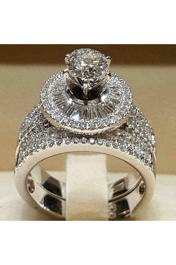 Women's Round Support Eight-Claw Artificial Masonry Ring