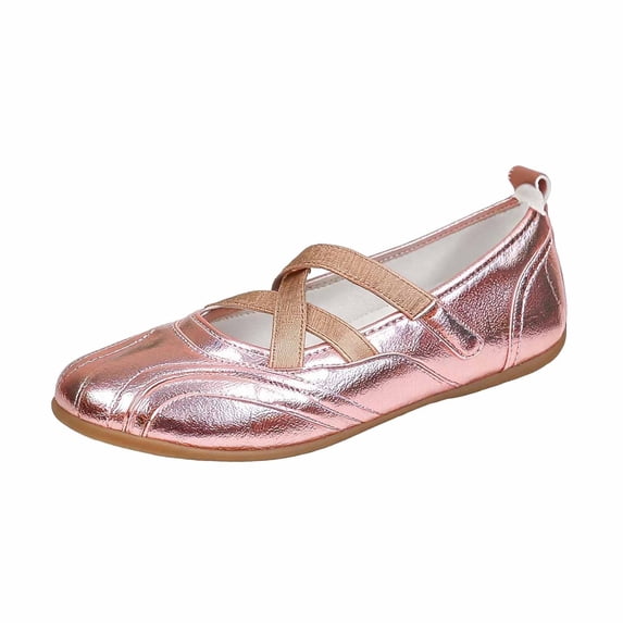 Women's Round Toe Ballet Flats Mary Jane Sneakers Comfortable Dressy