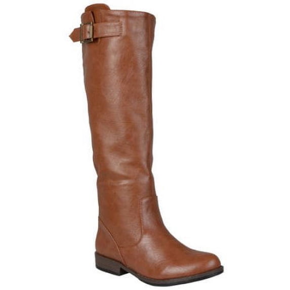 Women's Round Toe Buckle Detail Boots