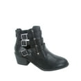 thumbnail image 1 of Women's Round Toe Buckles Zipper Low Heel Ankle Booties, 1 of 2