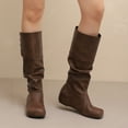 thumbnail image 1 of Women's Round Toe High Top Women's Boots With Flanged Oversized Fashion Boots, 1 of 8