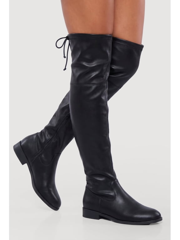Women's Round Toe Side Zip Over The Knee Boots