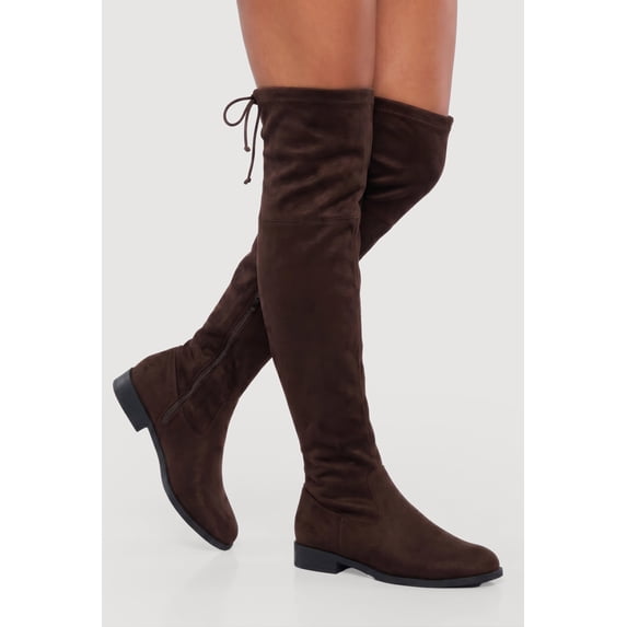 Women's Round Toe Side Zip Over The Knee Boots