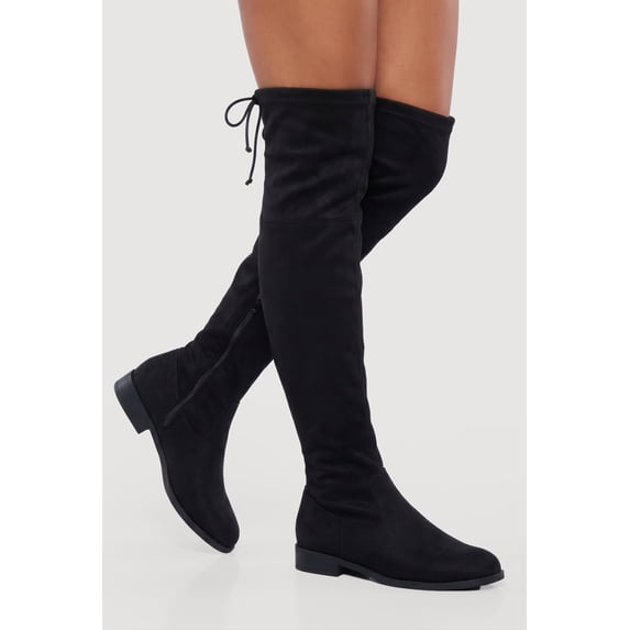 Women's Round Toe Side Zip Over The Knee Boots