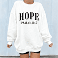 thumbnail image 1 of Women's Round-neck Printed Cotton Sweatshirt HOPE Verse Graphic Tees s Loose Comfortable Round-neck long-sleeved White S-3XL, 1 of 5