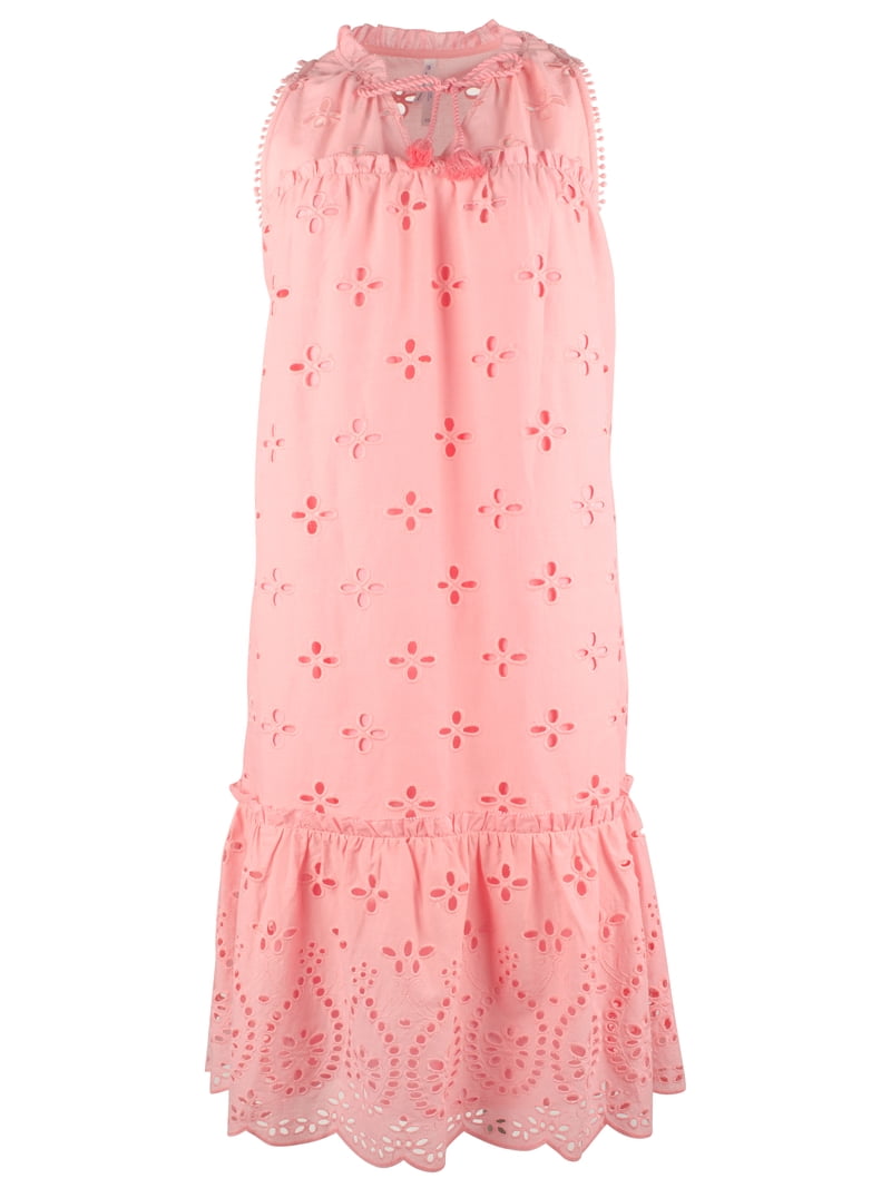 Women's Rowena Scalloped Eyelet A-Line Dress-CP-Large - Walmart.com