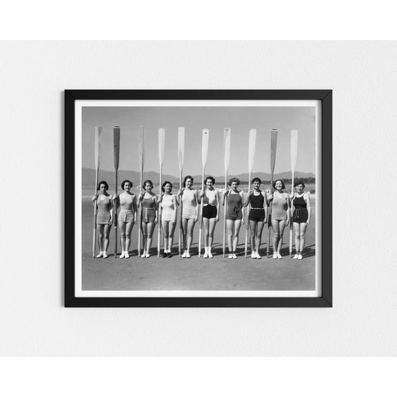 Women’s Rowing Team Photo Print, Unframed Paper Poster 8x10in