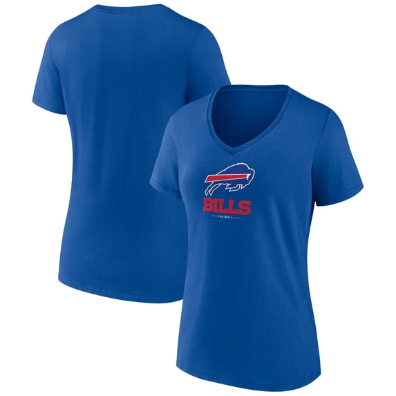 Women's Royal Buffalo Bills Logo Team Lockup V-Neck T-Shirt