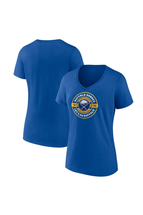 Women's Royal Buffalo Sabres Native V-Neck T-Shirt