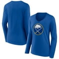 thumbnail image 1 of Women's  Royal Buffalo Sabres Primary Logo Long Sleeve V-Neck T-Shirt, 1 of 3