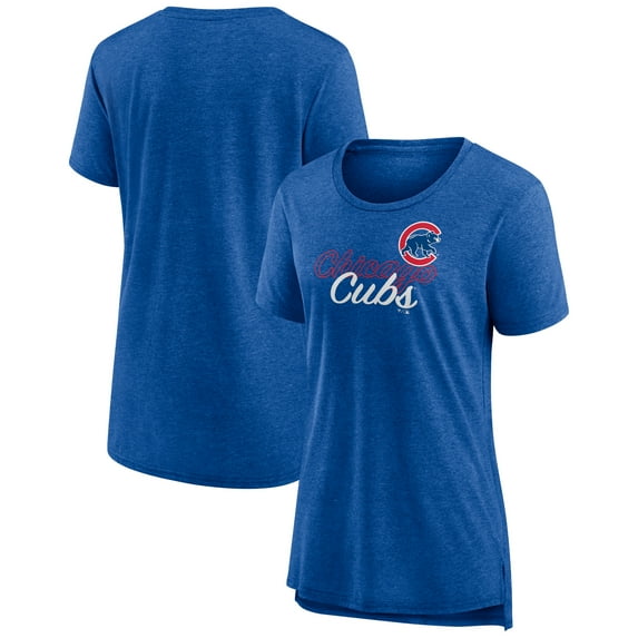 Women's Royal Chicago Cubs Practice Time Tri-Blend T-Shirt