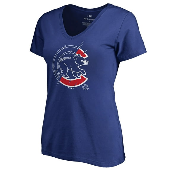 Women's Royal Chicago Cubs X-Ray V-Neck T-Shirt