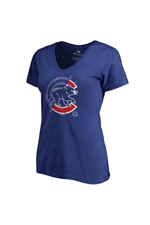 Women's Royal Chicago Cubs X-Ray V-Neck T-Shirt