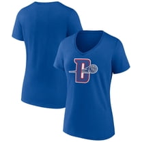 Women's Royal Detroit Pistons Alternate Logo V-Neck T-Shirt