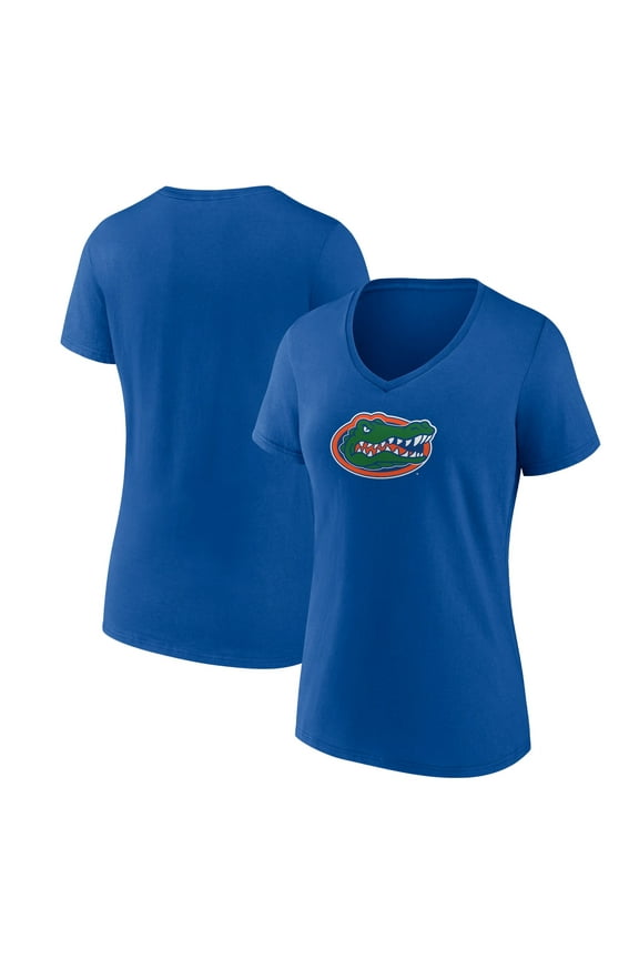 Women's Royal Florida Gators Team Logo V-Neck T-Shirt