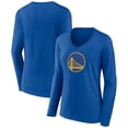 thumbnail image 1 of Women's Royal Golden State Warriors Alternate Logo V-Neck Long Sleeve T-Shirt, 1 of 3