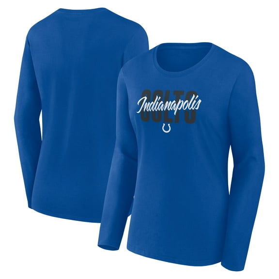 Women's Logo Athletic Royal Indianapolis Colts Grip Long Sleeve T-Shirt