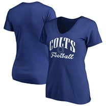 Women's Royal Indianapolis Colts Victory Script V-Neck T-Shirt