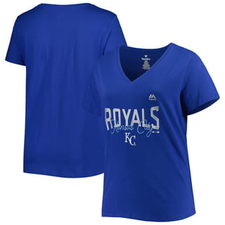 Women's 5th & Ocean by New Era Royal Kansas City Royals Cropped Long Sleeve T-Shirt