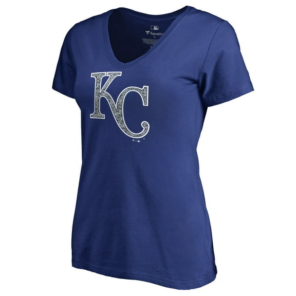 Women's Royal Kansas City Royals Static Logo V-Neck T-Shirt